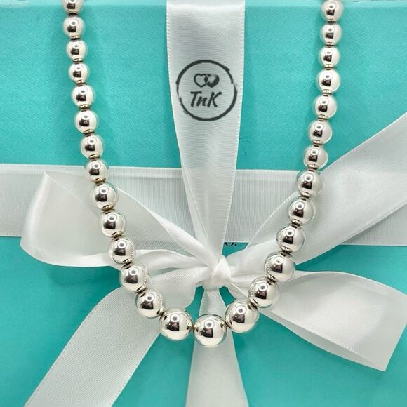 Tiffany & Co. Jewelry - Tiffany & Co Hardwear Graduated Ball Bead Necklace - 925 Silver - 16”
